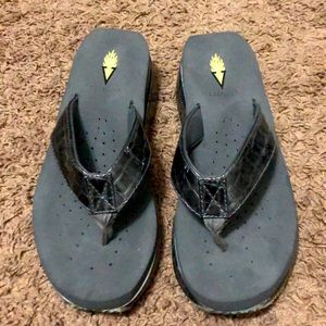 Volatile Snake-Skin Platform Flip-Flops